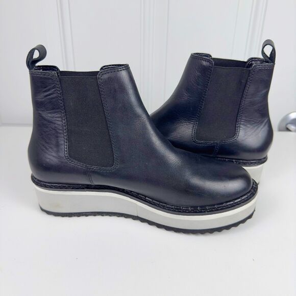 Matisse Boots Women's Size 8.5 Black Leather Moto Ronan Chelsea Platform - Picture 1 of 7